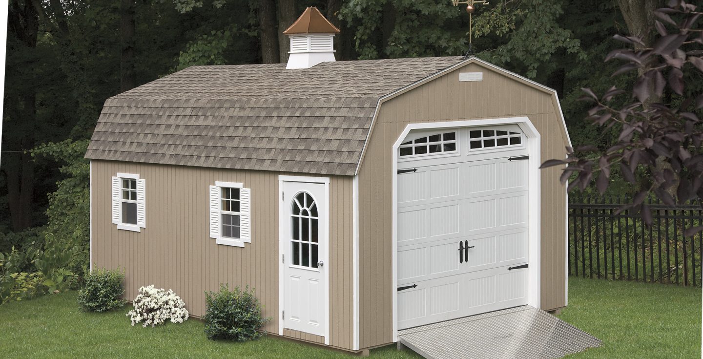 tan vinyl high wall dutch garage