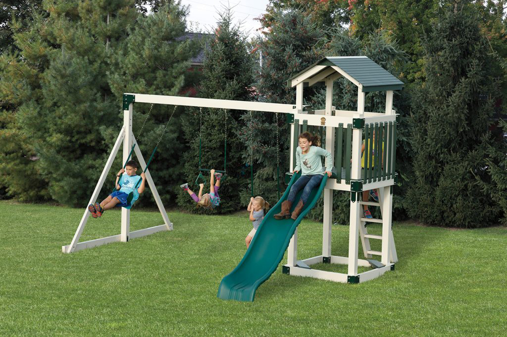 amish vinyl swing sets